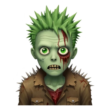 zumbi com cabelo espetado sticker