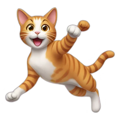 cat leaping sticker