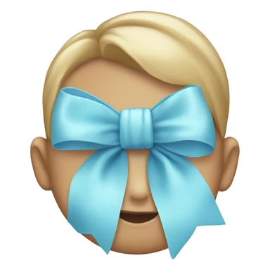 Cute baby blue bow sticker