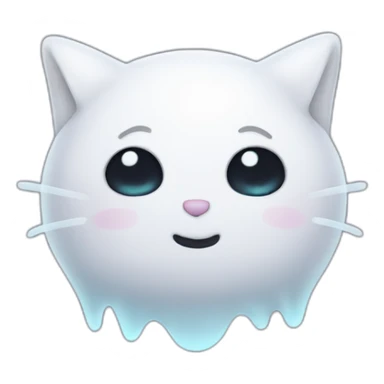 Cute ghost with cat ears sticker