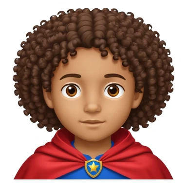 8 years old boy, mix Moluccan and Cape Verde, curly hair, brown skinned sticker