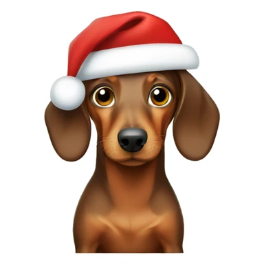 Brown Dachshund under Christmas tree sticker