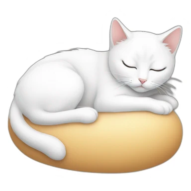 Totally white cat sleeping near by totally black cat sticker