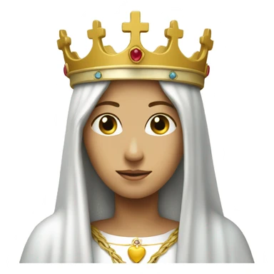 holy mary heart, with a crown sticker