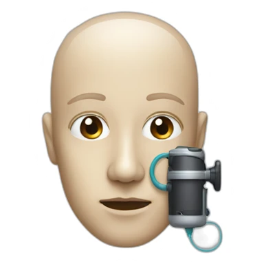 face with a device at the side of the nose sticker