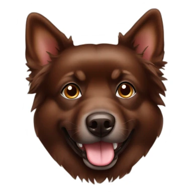 Spitz dog full face chocolate brown dog  sticker