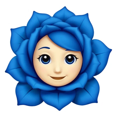 blue rose with eyes and smile no face sticker