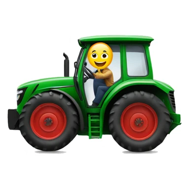 the driver leaning out and waving from the tractor sticker