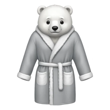 grey shower robe with polar bear faces on it  sticker