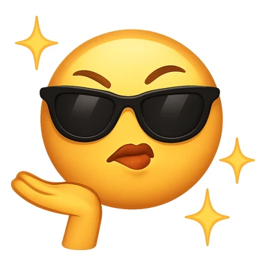 slay emoji, confident, sassy, no background sticker