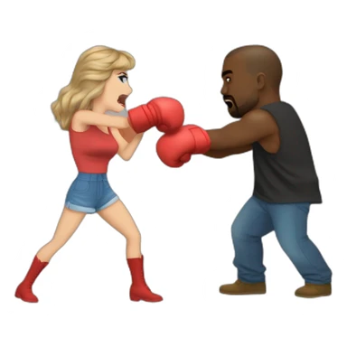 Taylor swift punching Kanye west sticker