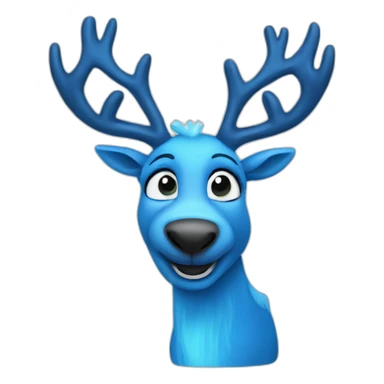 crazy blue reindeer sticker