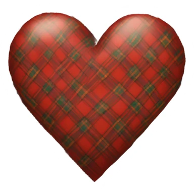 Scottish tartan heart sticker