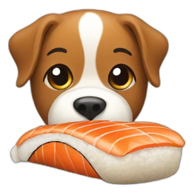 Sushi eating a dog sticker
