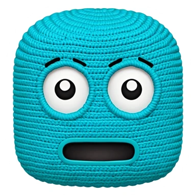 novelo de crochê na cor ciano sem rosto sticker