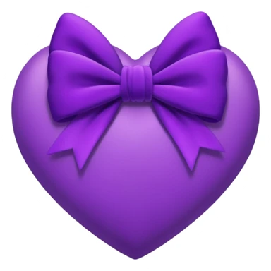 heart with a velvet bow, purple sticker