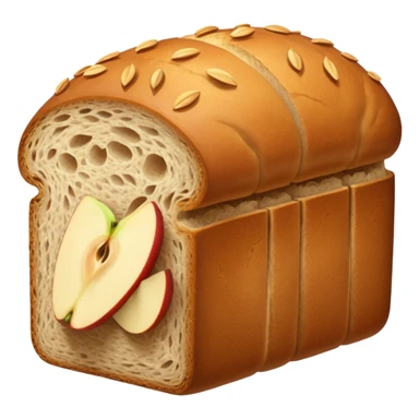 Whole-grain carbs emoji: simple, bright icon of whole grains or whole-grain bread, Apple-style sticker