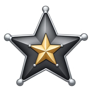 BLK letters in western sheriff style with silver outline and star badge sticker