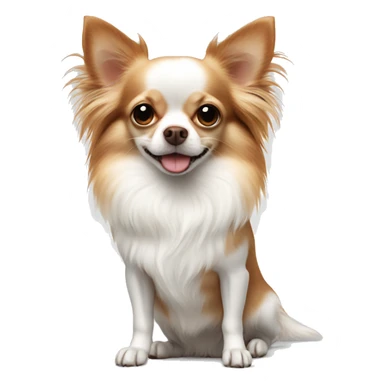 white red longhaired chihuahua sticker