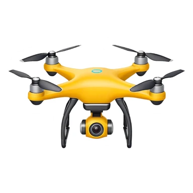 Cute toy drone sticker, small quadcopter, colorful body, simple design, soft shadow, white outline, flat vector style, cartoon illustration, isolated on transparent background with 4 wings sticker