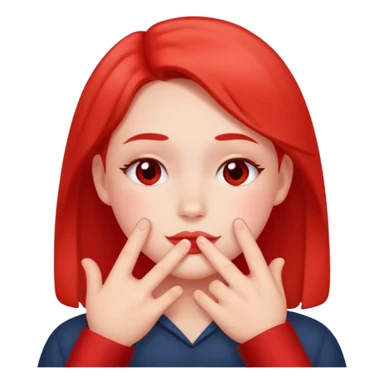 blushing with fingers sticker