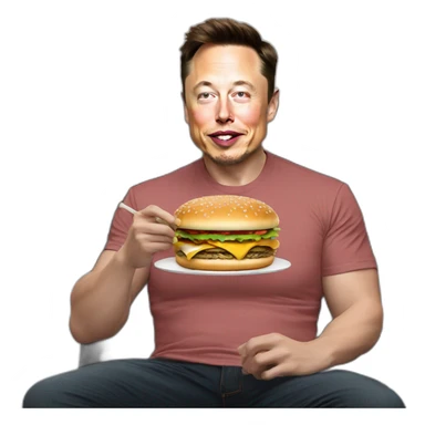 elon musk eating big mac in his tesla sticker