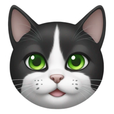 black and white cat with green eyes sticker