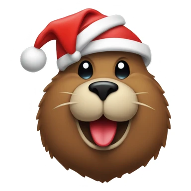 Buccees beaver with a santa hat sticker