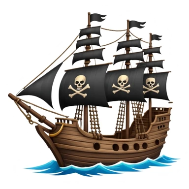 pirate ship with skull flag sticker