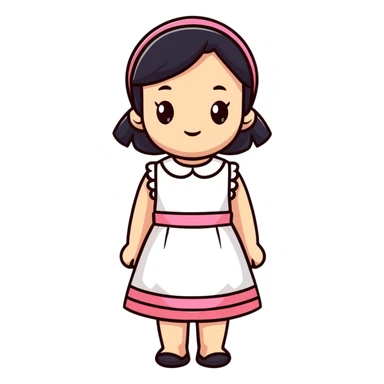 girl in a cute dress sticker