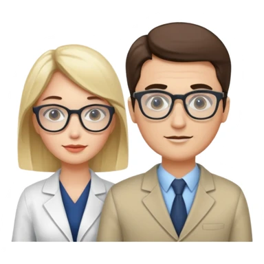 Perfect love. Psychologist girl and a futurologist man sticker