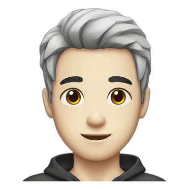 Boy with straight black hair white skin freckles sticker