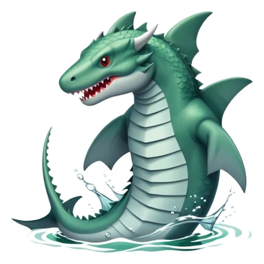 A dragon fighting against a shark in a lake sticker