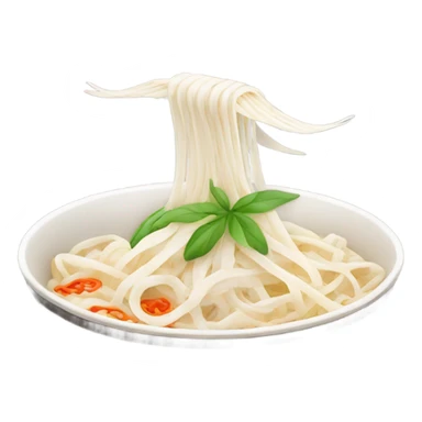 Flat rice noodles with flying wings sticker