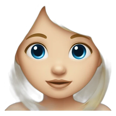 Blond baby girl with blue eyes and bangs long hair  sticker