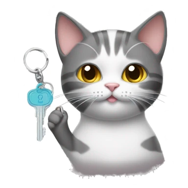 cat with a house key and a handful of sugar sticker