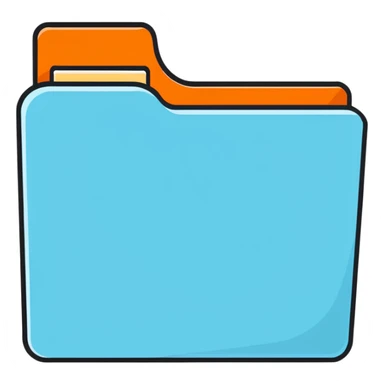 exact default Mac OS folder icon with the classic tab design in light pastel blue color sticker