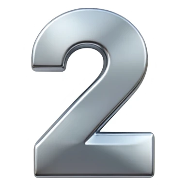number 7 in chrome 3D emoji style sticker