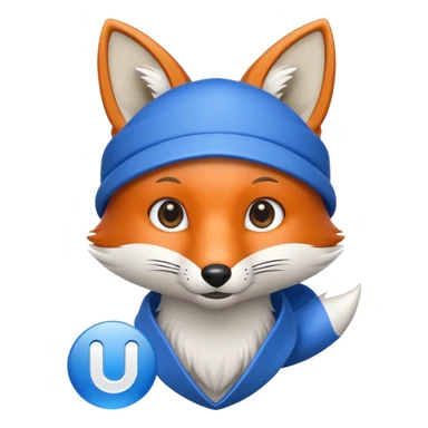 finder Fox blue and white Mac logo  sticker