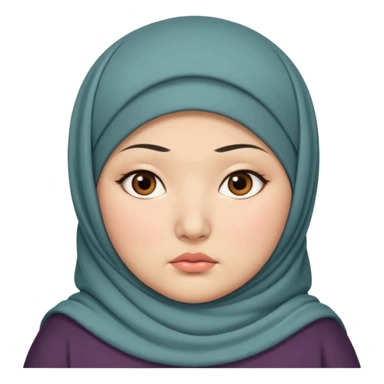 ASIAN WOMAN WITH HIJAB, CHUBBY, SERIOUS FACE sticker