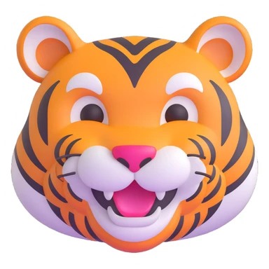 laughing tiger face for Twitch emote sticker