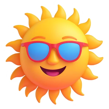 a smiling sun with sunglasses sticker