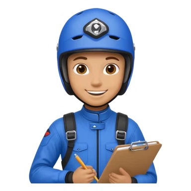 dirtbike rider in blue gear with clipboard sticker