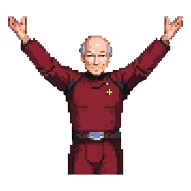 Captain Picard giving the engage command sticker