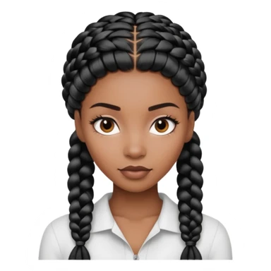 Beautiful black woman with split half black and white braided hair sticker