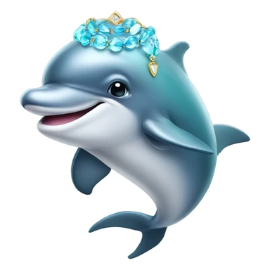 Dolphin wearing jewlery sticker