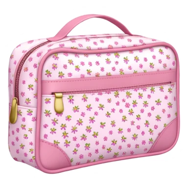 Toiletry bag with a pattern of little flowers pink sticker