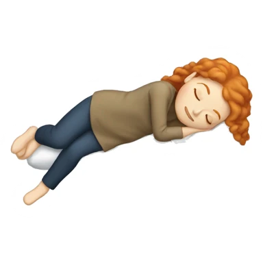 Ginger pretty woman sleeping sticker