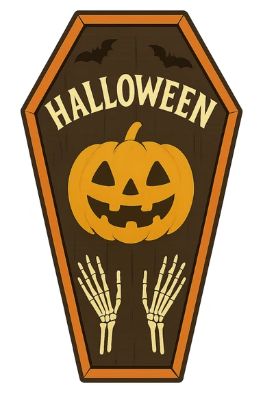 Halloween coffin, remove background sticker