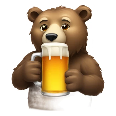 Bear drinking a beer sticker